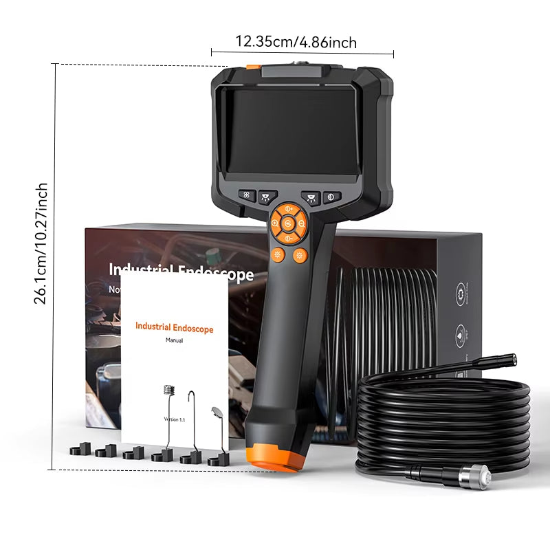 Endoscope Camera with 4.3 Inch IPS HD Screen Borescope Camera HD1080P with 8LED Lights IP67 Waterproof Inspection Camera for Car