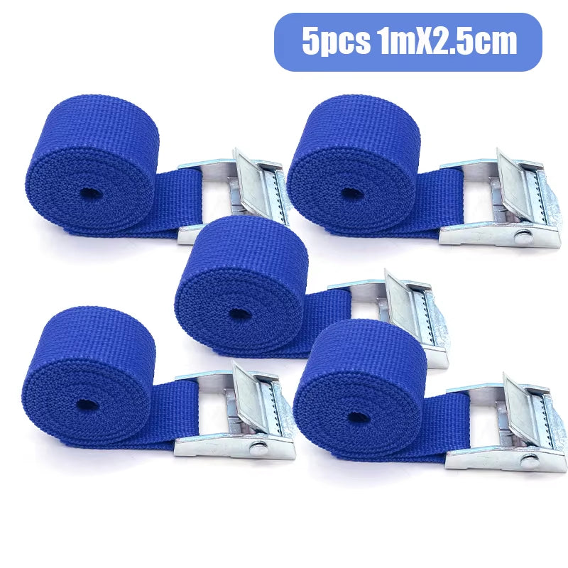 5/10 pcs 1M Buckle Tie-Down Belt Cargo Straps For Car Motorcycle Bike With Metal Buckle Tow Rope Strong Ratchet Belt for Luggage