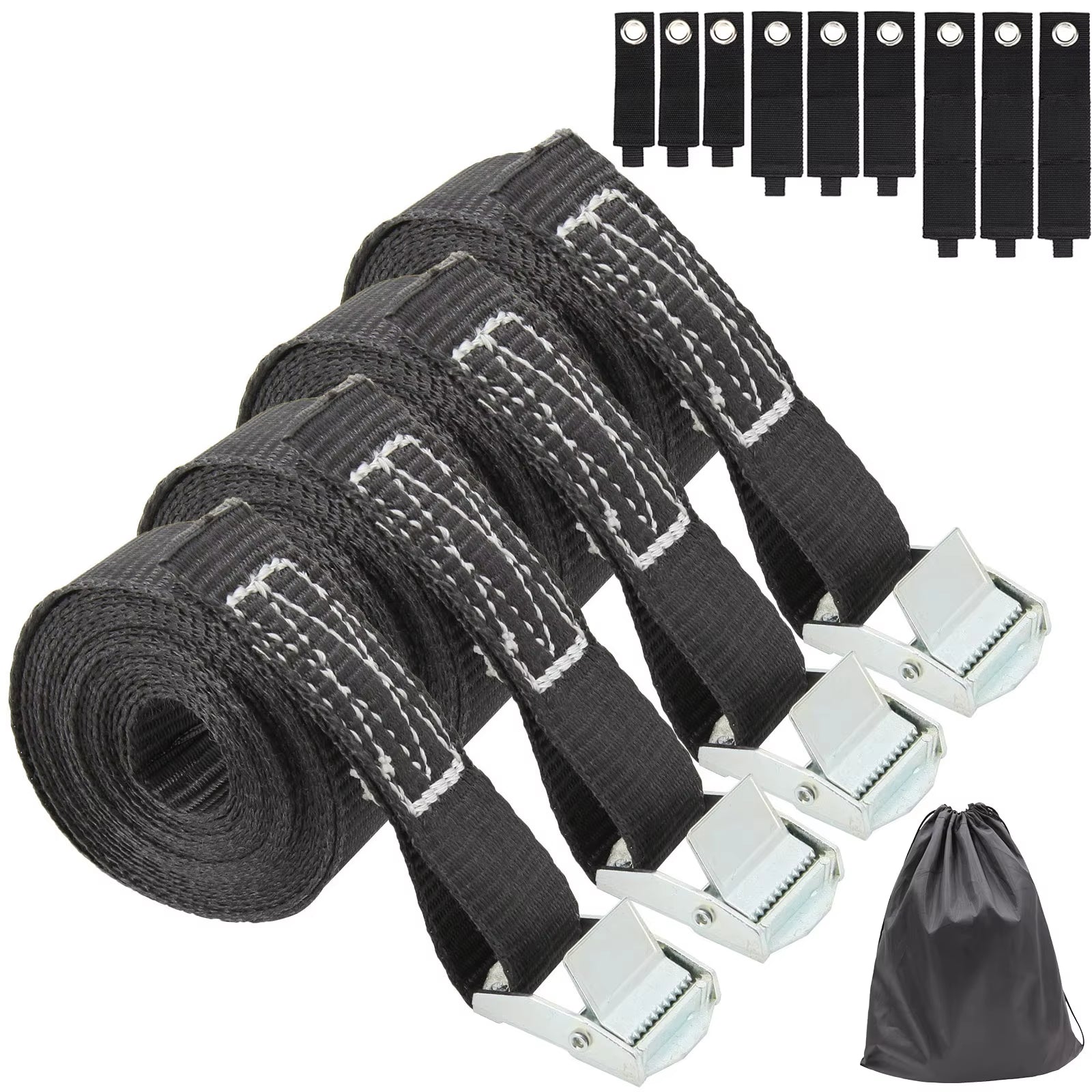 1100lb Lashing Straps Tie-Down Belt Car RV Motorcycle Bike With Metal Buckle Tow Rope Strong Ratchet for Cargo Luggage Bag Kayak