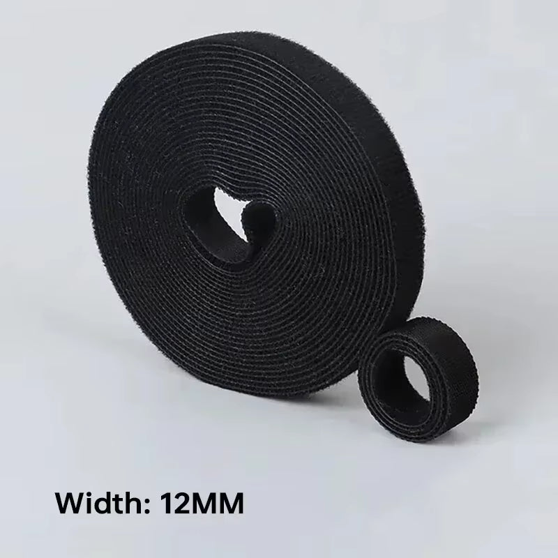 5M/Roll 12mm Width Cable Organizer USB Cable Winder Management nylon Free Cut Ties