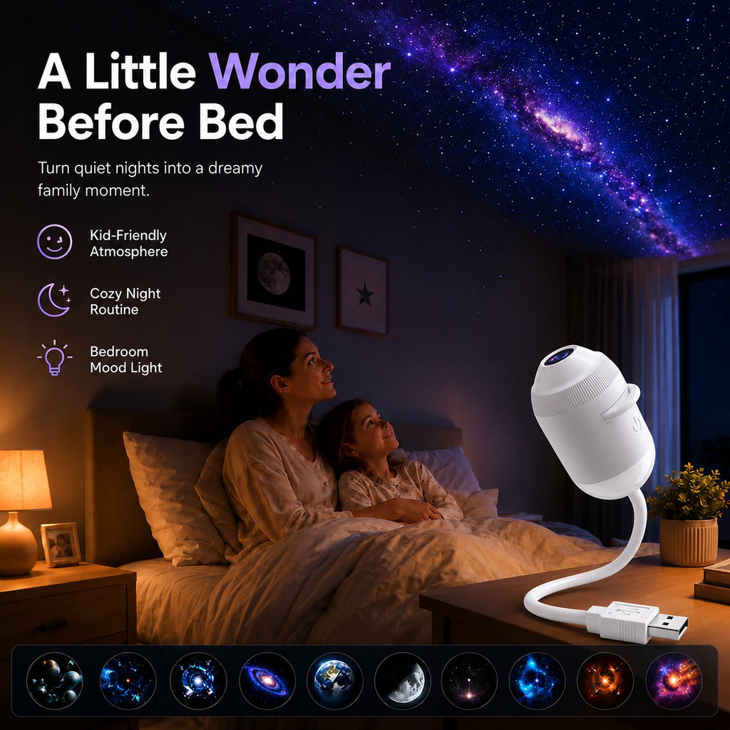 🌌🌠 Plug-and-Play HD Smart Dynamic 5D Holographic Night Light Projector