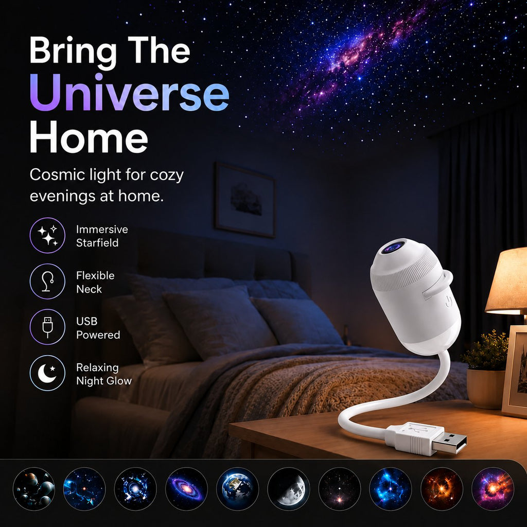 🌌🌠 Plug-and-Play HD Smart Dynamic 5D Holographic Night Light Projector